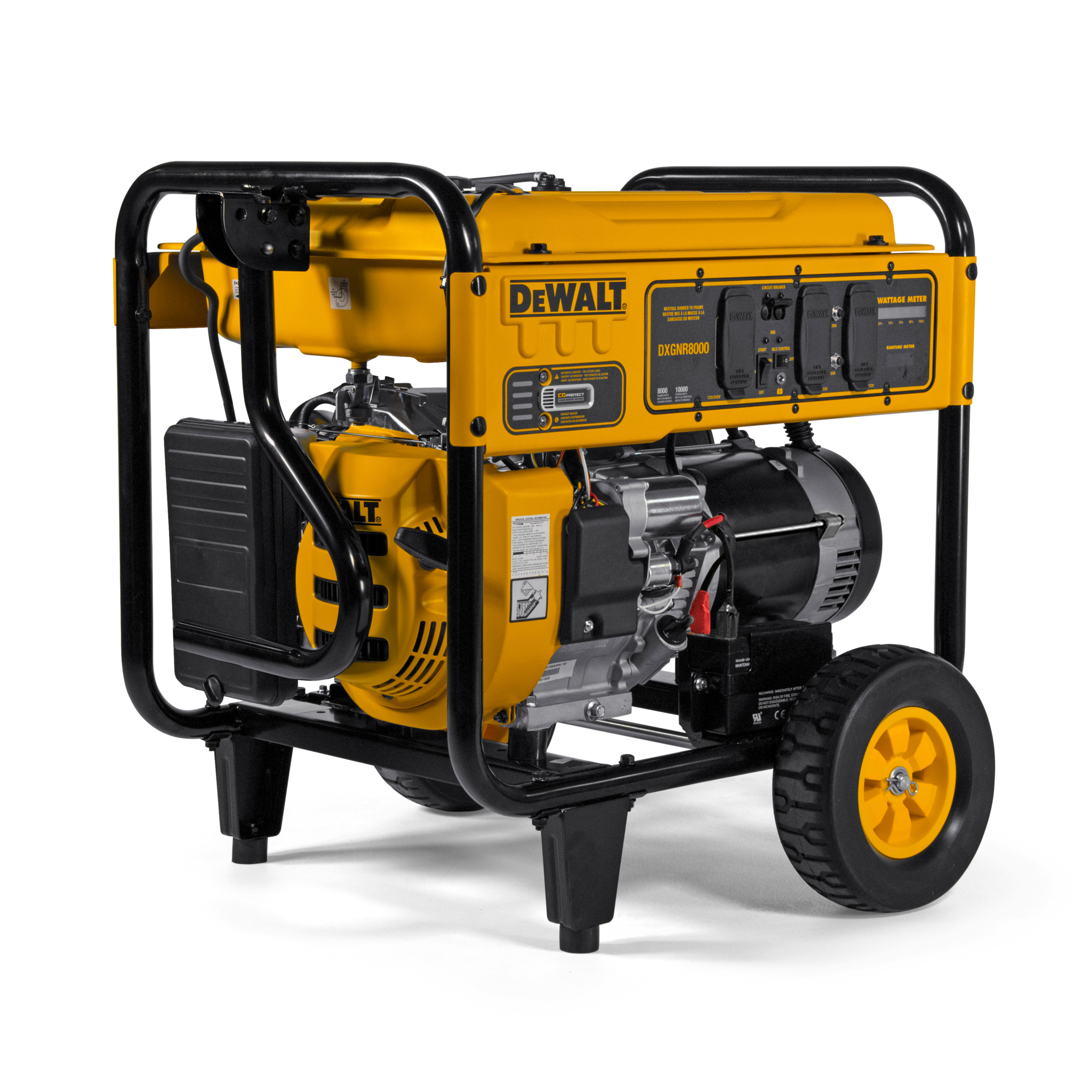 DeWalt DXGNR8000 10000 / 8000 Watt Gas Powered Portable Generator w/ COSense and GFCI Covered Outlets,Wheel and Handle Kit Included, 49ST